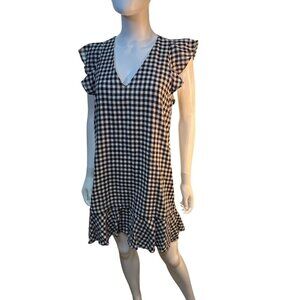 Madewell Multi-Color Gingham Checker Board Cap Sleeve Dress Size 2 EUC